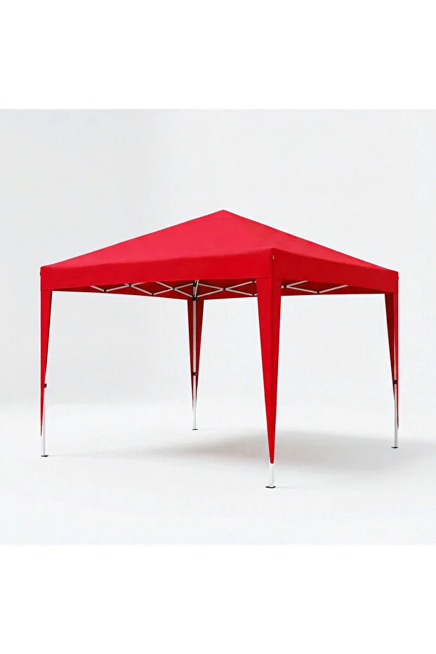 Otomatik Gazebo Çardak 300 X 300 Cm Tente Teras Bahçe Kamelyası Gölgelik Kırmızı